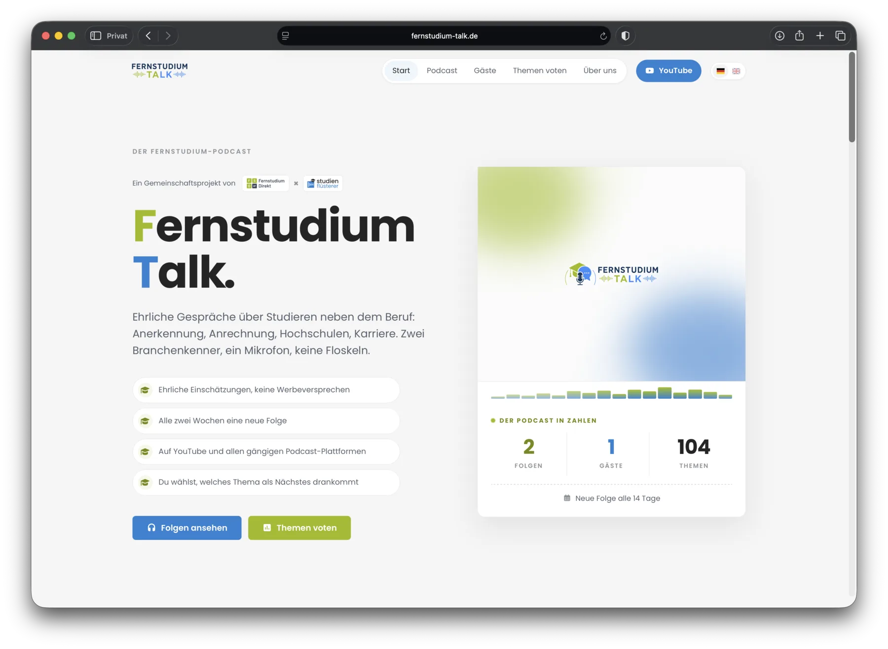 Fernstudium Talk im Browser