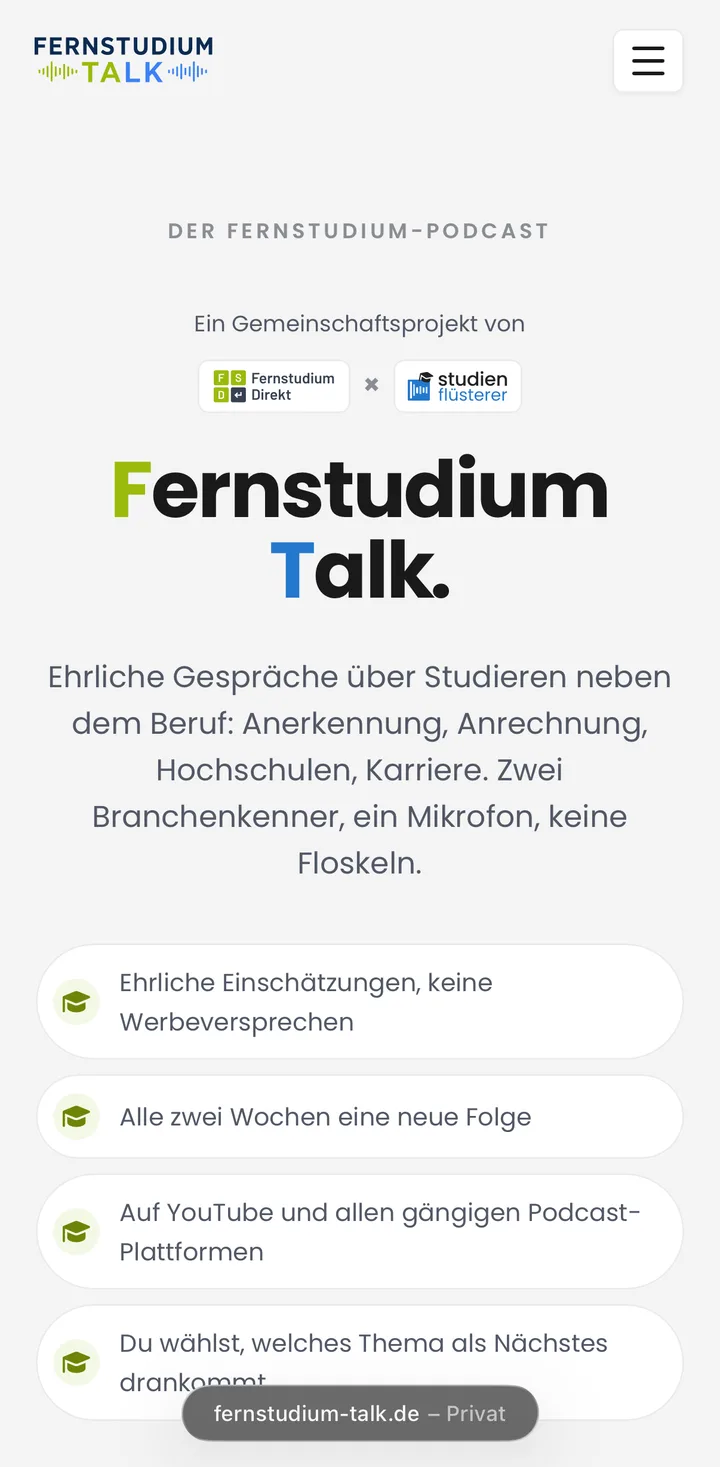 Fernstudium Talk auf dem Smartphone